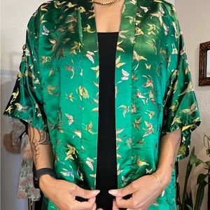 Metallic Emerald Green Kimono